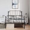 vidaXL Bed Frame Black Powder-Coated Steel Twin Bed Frame Rectangular