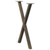 vidaXL Dining Table Legs X-Shaped 2 pcs Natural Steel 19.7x(28.3-28.7)" Steel