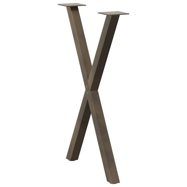 vidaXL Dining Table Legs X-Shaped 2 pcs Natural Steel 19.7x(28.3-28.7)" Steel