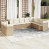 vidaXL Garden Sofa Set Beige PE Rattan Large Garden Sofa Set