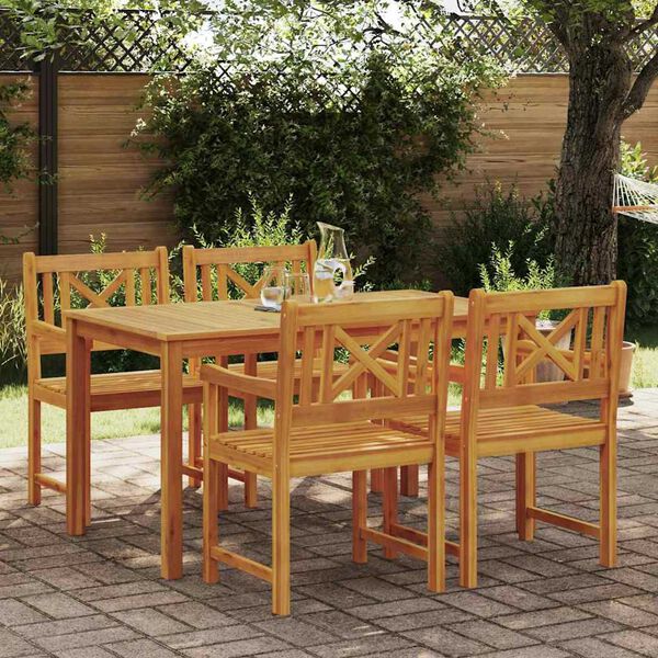 vidaXL Garden Dining Set 5 pcs Brown Solid Acacia Wood