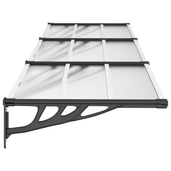 vidaXL Door Canopy Black Polycarbonate Large Durable Door Canopy