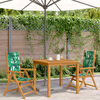 vidaXL Garden Chair Set of 2 Green Solid acacia wood, 100% polyester