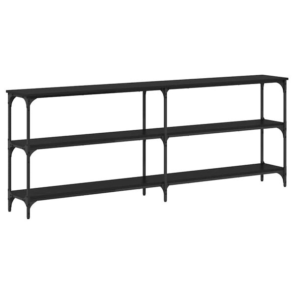 vidaXL Console Table Black oak 78.74 x 11.42 x 29.53 in
