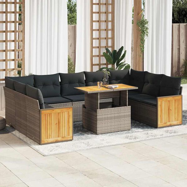 vidaXL Garden Sofa Set Grey