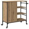vidaXL Kitchen Trolley Artisan oak and Black 87.5 x 38.5 x 84.5 cm