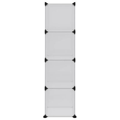 vidaXL Storage Cube Organizer with 12 Cubes and Doors Transparent PP
