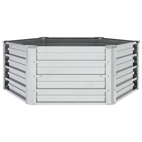 vidaXL Garden Raised Bed Silver Galvanized Steel Large Durable