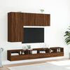 vidaXL TV Wall Cabinet Brown Oak Engineered Wood Medium TV Wall Cabinet