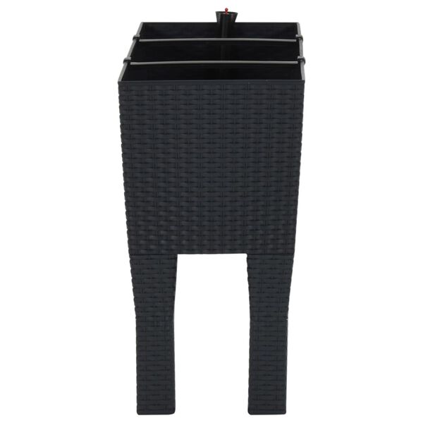 vidaXL Raised Garden Bed Anthracite Polypropylene with a rattan look Large