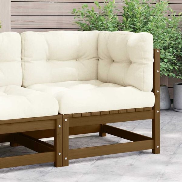 vidaXL Wooden Corner Sofa Honey brown