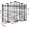 vidaXL Arched Gabion Baskets 12 pcs 78.7x11.8x140/160" Galvanised Iron