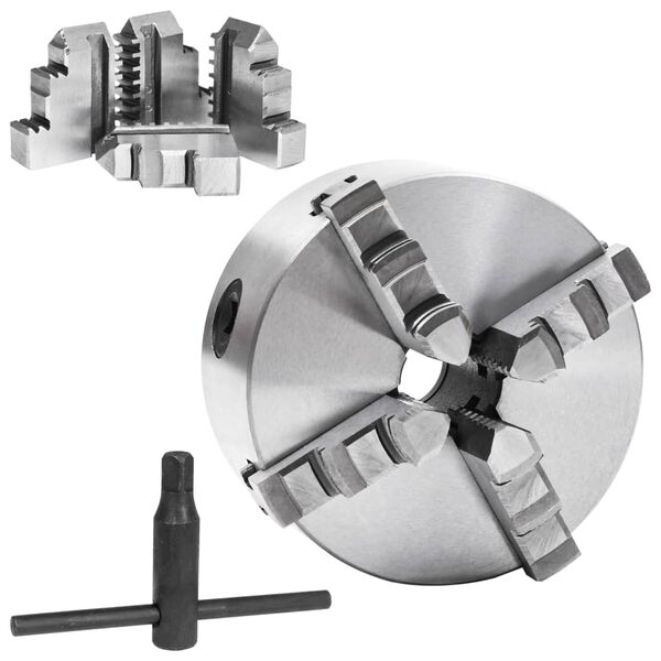 vidaXL 4 Jaw Self-Centering Lathe Chuck 4.92 " Steel