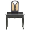 vidaXL Dressing Table Set with Stool Grey 39.4x15.7x57.5" Paulownia Wood