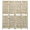 vidaXL 4-Panel Room Divider 55.1x65.0" Solid Wood Paulownia
