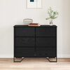vidaXL Chest of Drawers Black oak 91 x 35.5 x 74.5 cm Engineered wood