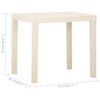 vidaXL Garden Table White Plastic Medium Lightweight Garden Table