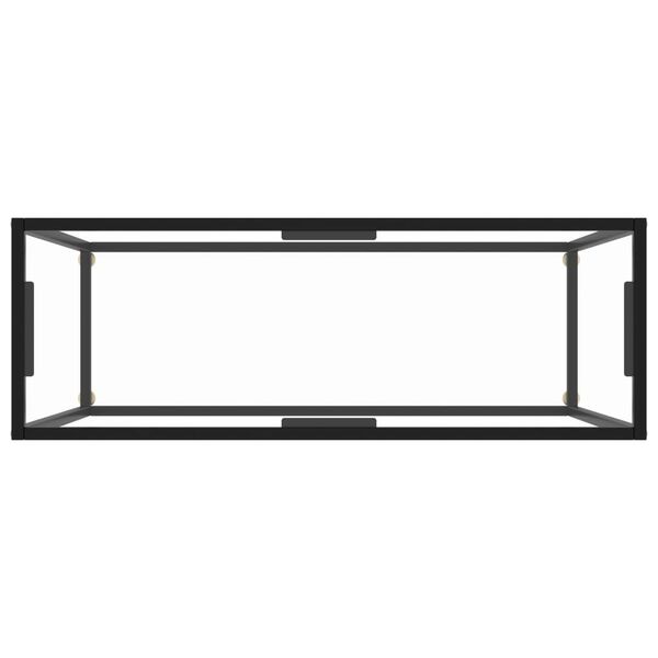 vidaXL Console Table Transparent Tempered Glass 39.4 x 13.8 x 29.5 in