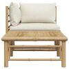 vidaXL Garden Lounge Set Cream, Bamboo Bamboo, 100% polyester Medium