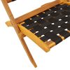 vidaXL Folding Patio Chairs 2 pcs with Table Black Solid Wood