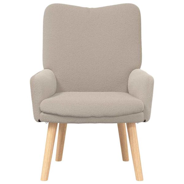vidaXL Armchair Light Grey 24.80 x 26.38 x 37.01 in Sherpa Fabric