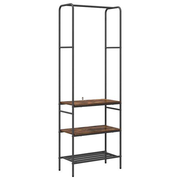 vidaXL Clothes Rack with Shelves Other Smoked oak 60 x 30 x 171 cm