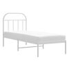 vidaXL Bed Frame White Powder-Coated Steel Small Single Bed Frame