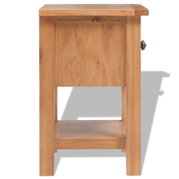vidaXL Nightstand Brown Solid oak, MDF Small Nightstand Rectangular