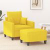 vidaXL Sofa Chair With Footstool Light Yellow