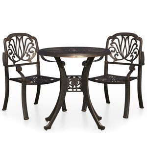 vidaXL Bistro Set Bronze Cast aluminum Medium Durable Bistro Set
