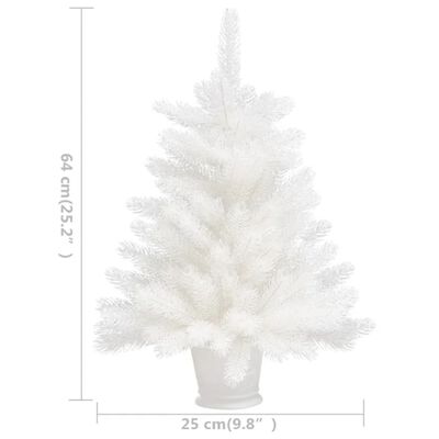 vidaXL Artificial Pre-lit Christmas Tree with Ball Set White 25.6"