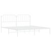 vidaXL Bed Frame White Steel Full Bed Frame Rectangular Traditional