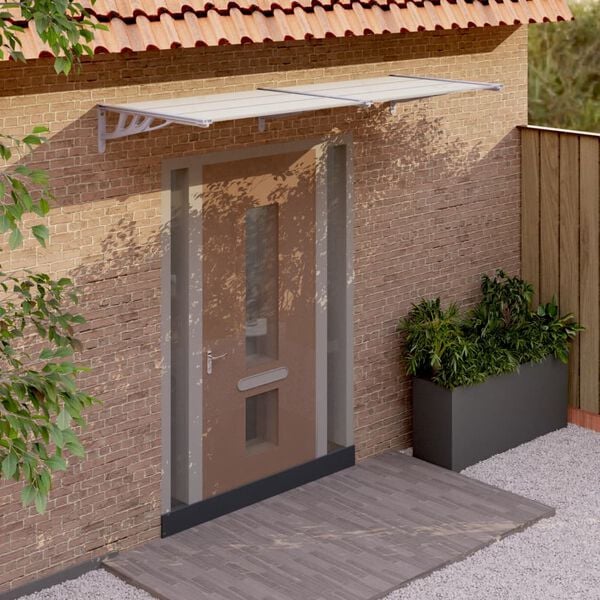 vidaXL Door Canopy Grey and transparent