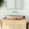 vidaXL Countertop Basin Green and Brown Oval 23.2x15.7x5.9" Ceramic