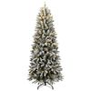 vidaXL Artificial Christmas Tree Green and white PVC, PE, steel 4 ft