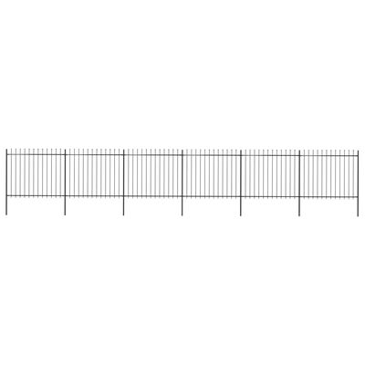 vidaXL Garden Fence with Spear Top Steel 401.6"x59.1" Black