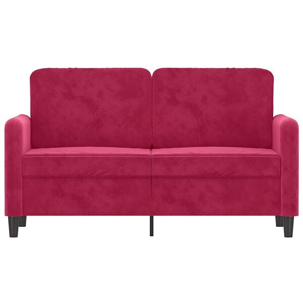 vidaXL 2-seater Sofa Wine Red Velvet (100% polyester), metal, textilene