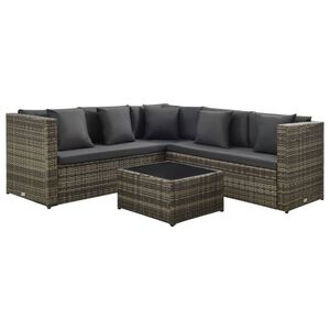 vidaXL Patio Furniture Set Set of 4 Gray