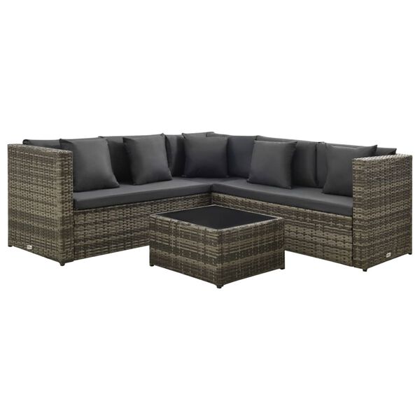 vidaXL Patio Furniture Set Set of 4 Gray