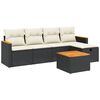 vidaXL Garden Sofa Set Black, Cream White