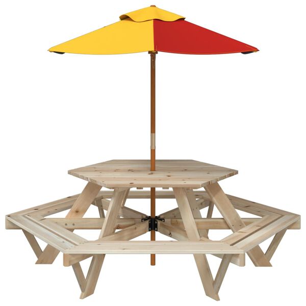 vidaXL Picnic Table Multicolor wood and polyester