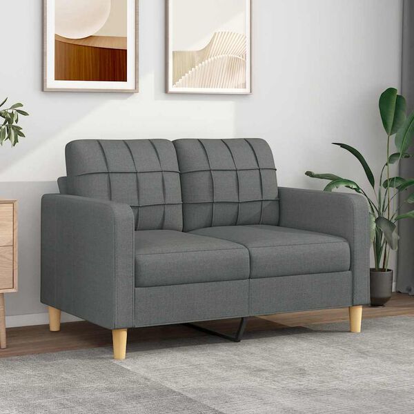vidaXL 2-seater Sofa Dark grey Fabric (100% polyester), metal, textilene