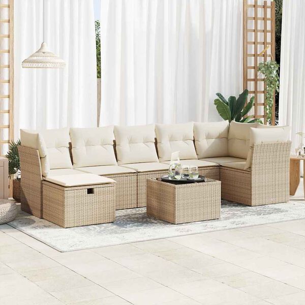 vidaXL Garden Sofa Set Beige