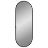 vidaXL Wall Mirror Black Glass, PVC 15.7 x 5.9 in Decorative Inlays