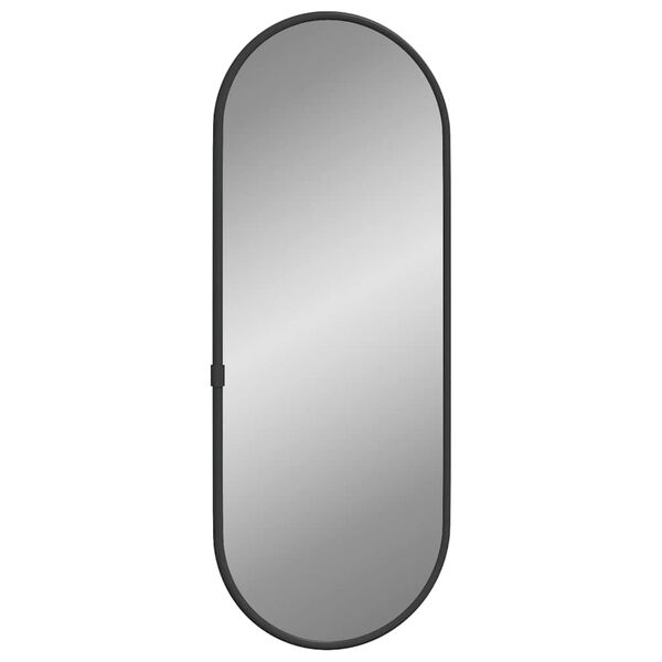 vidaXL Wall Mirror Black Glass, PVC 15.7 x 5.9 in Decorative Inlays