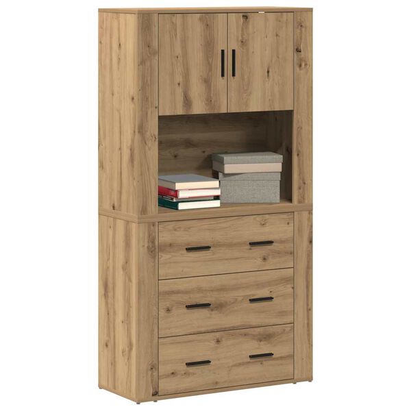 vidaXL Highboard artisan oak 80 x 33 x 150 cm Engineered wood