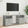 vidaXL TV Cabinet Concrete Grey Engineered Wood and Tempered Glass Medium