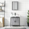 vidaXL Bathroom Furniture Set Gray Sonoma Engineered Wood Medium