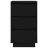vidaXL Bedside Cabinet Black Engineered Wood Large Bedside Cabinet