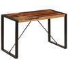 vidaXL Dining Table Brown and black Solid Acacia wood 47.2 in Durable